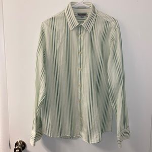 Express Fitted Stretch Cotton Button Down Shirt